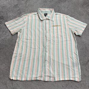Loser Machine Company LMC Striped Short Sleeve Button Up Camp Shirt Mens XL Top